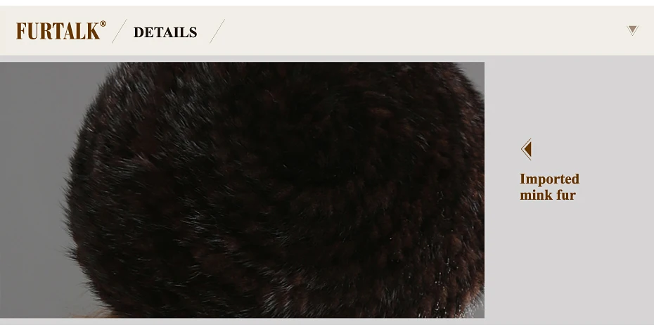 FURTALK 100% натурального меха норки hat женщины зимние меховые шапки берет для женщин