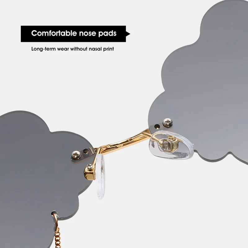 

Women's sunglasses Fashion Rimless Sunglasses Women Vintage Clouds Tassel Steampunk Sunglasses Men Frameless Punk Glasses