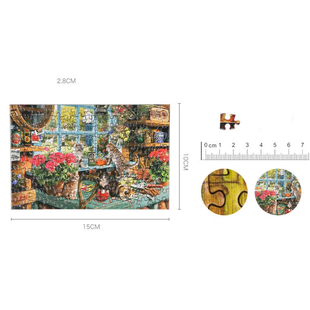 

HIINST 150 PCS Landscape cartoon Jigsaws Picture Puzzles Kids Educational Toys Adults Decompression Puzzles 2021