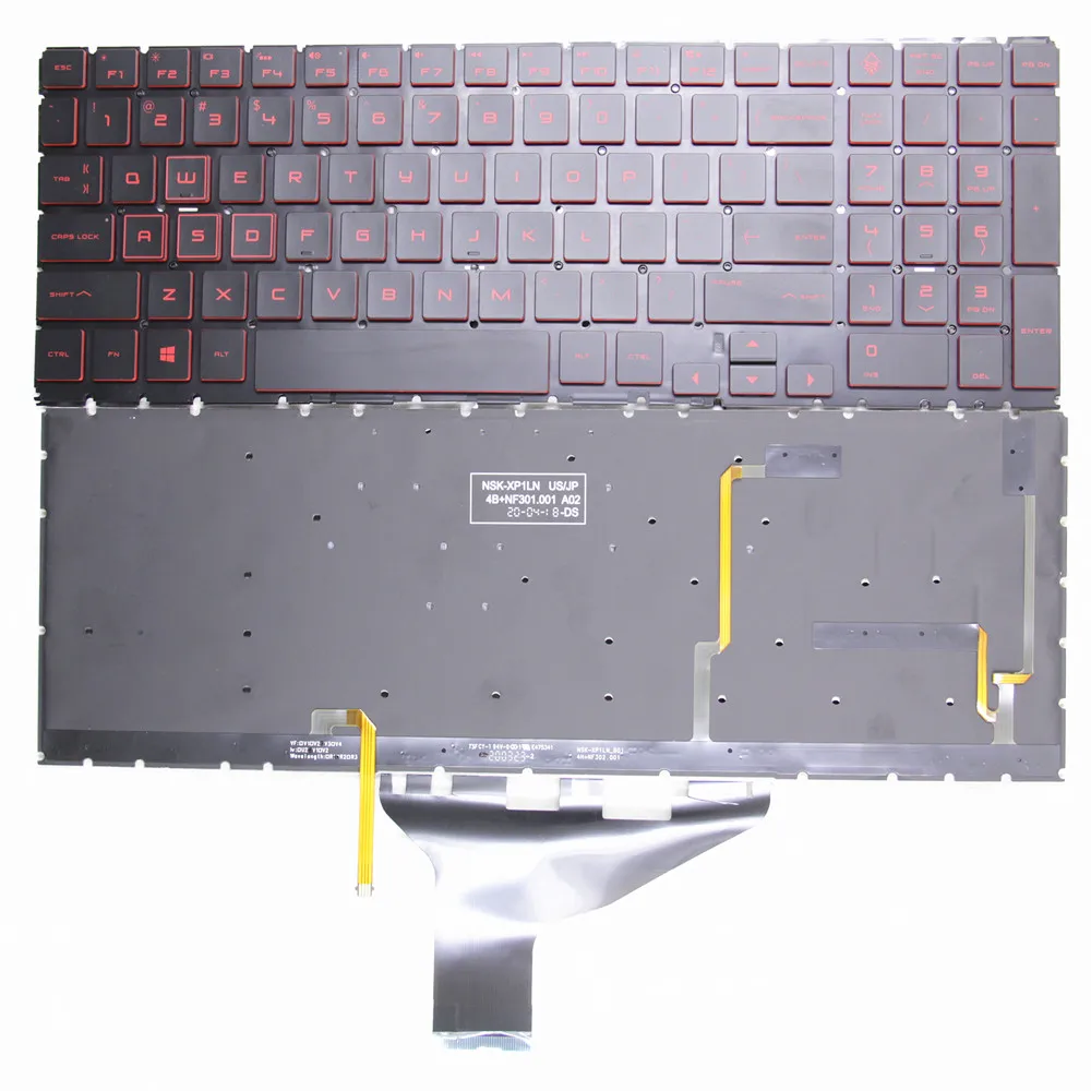 Новая Оригинальная клавиатура US/UK(GB) для HP 15DC 15-DC AIR 15-DH C143 цвет: английский красный