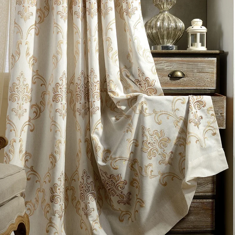 

Curtains for Living Dining Room Bedroom Yage Cotton Embroidery Curtain Fabric Simple Cotton European American Pastoral curtains