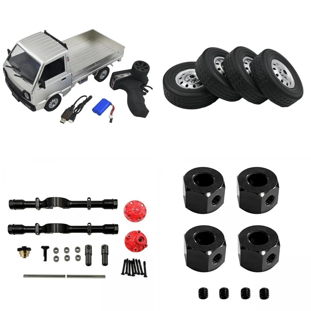 

Toy RC Truck Car 1:10 Scale LED Light Electric Toys with Parts for Children Gifts