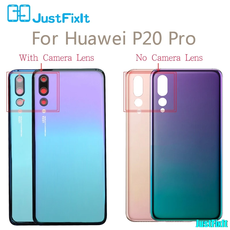 С объективом камеры для Huawei P20 Pro Задняя стеклянная крышка батарейного отсека