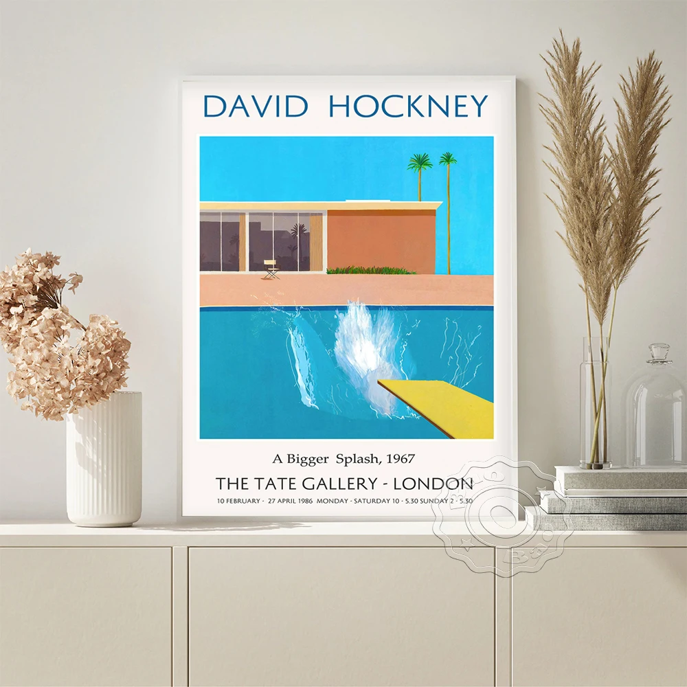 

David Hockney Pop Art Exhibition Prints Poster A Bigger Splash Canvas Painting Lounge Office Studio Wall Stickers Modern Decor