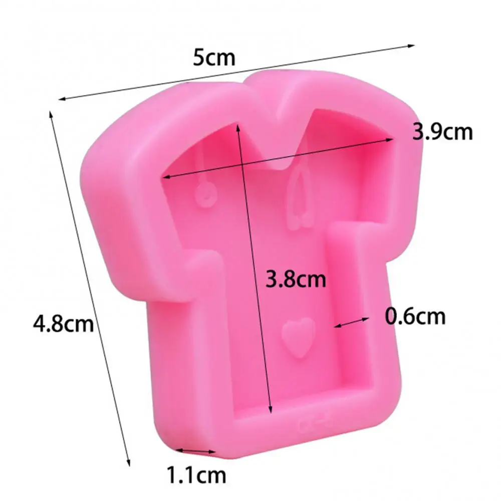 

DIY Fun Silicone Mirror Epoxy Kids Clothes Keychain Fondant Cake Cookies Form Chocolate Soap Sugar Baking Mold