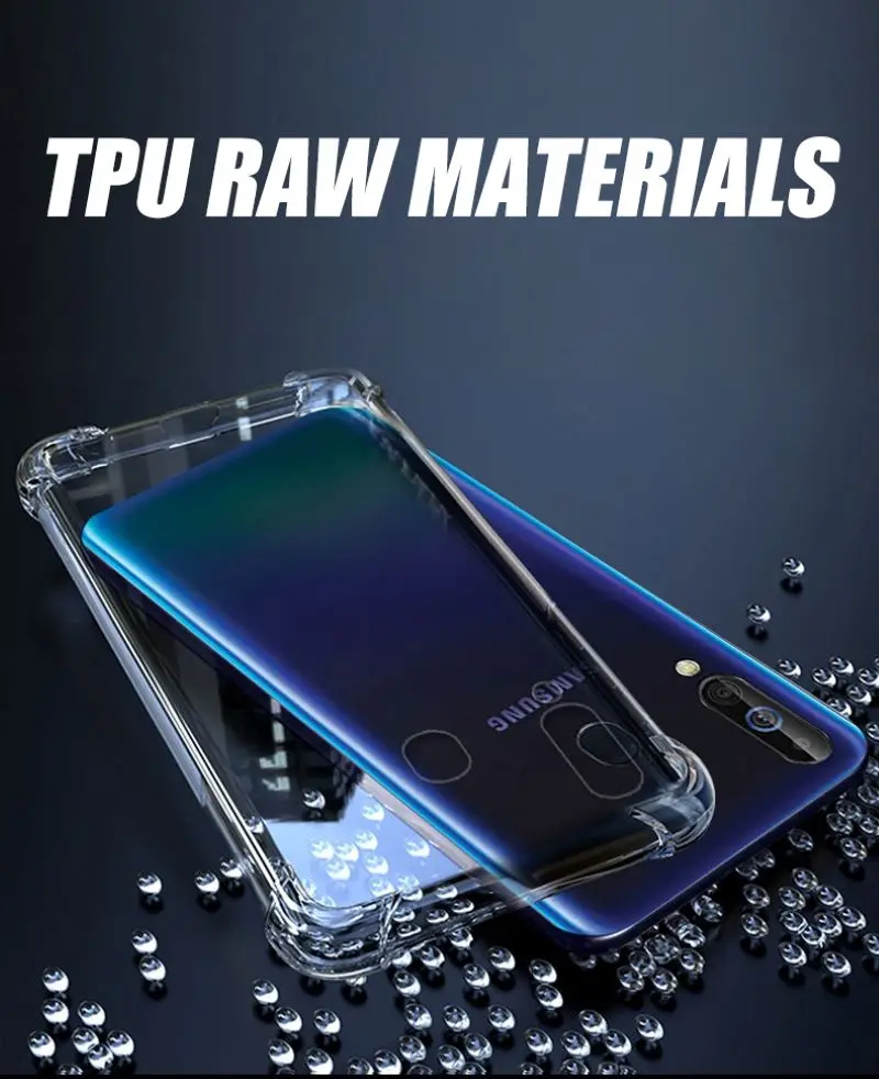 Противоударный прозрачный силиконовый чехол для Samsung Galaxy A10 A20 A30 A40 A50 A60 A70 A5 A7 S8 S9 S10