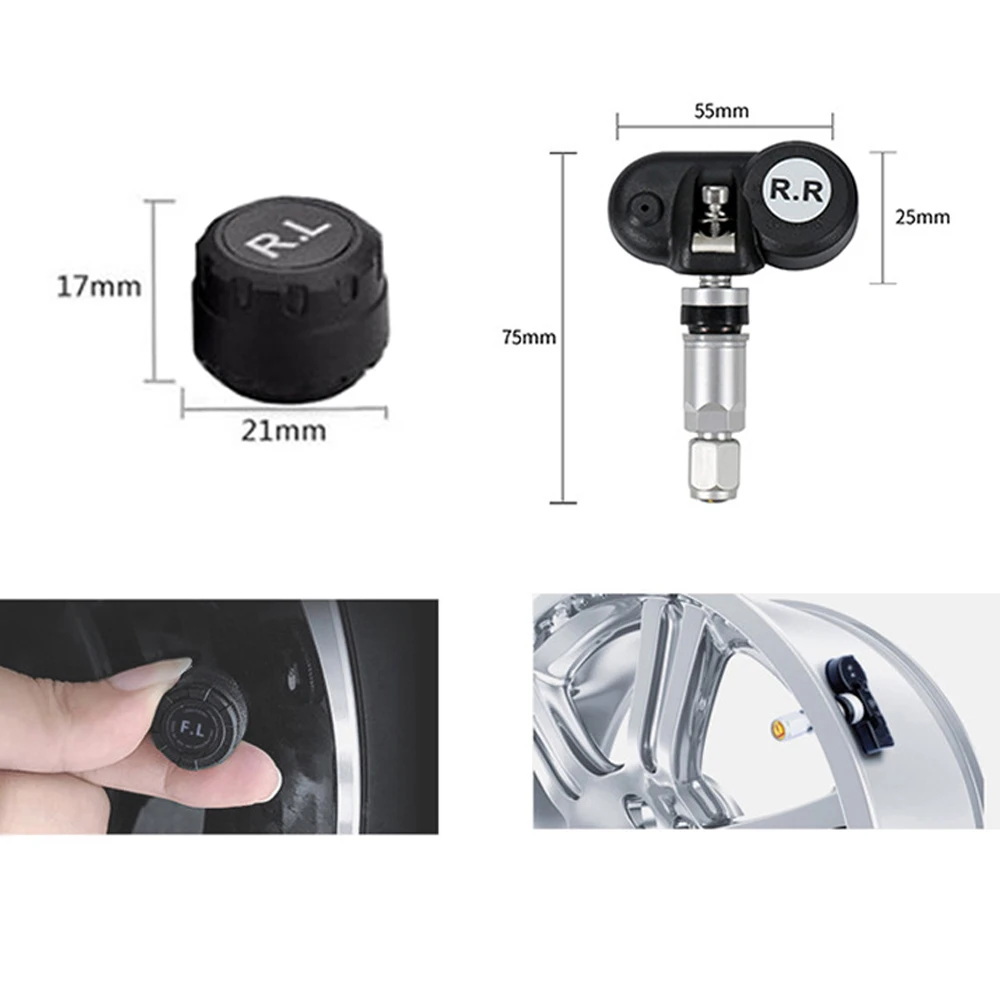 Автомобильный датчик давления в шинах s + 4 Внешний 2 цвета окружающей среды