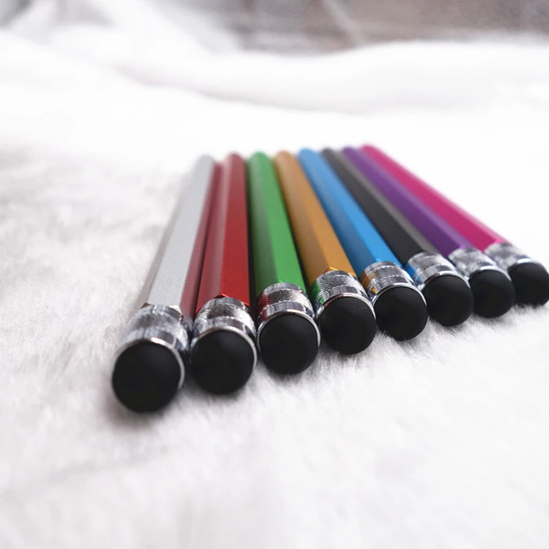 

100pcs/lot Silicone Dual Tips Capacitive Stylus Touch Screen Drawing Pen for Smart Phone Tablet PC Colorful Pens Custom LOGO
