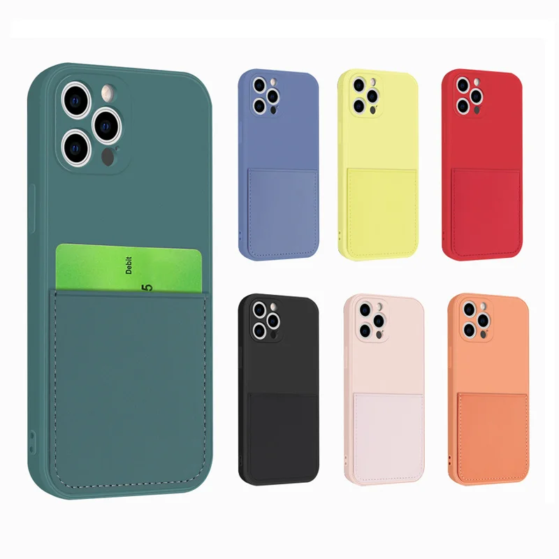 

Suitable for IPhone wallet case, 7, 8 plus, x, XS max, XR, 13, 12, 11 Pro Max Mini liquid silicone case and paper jam