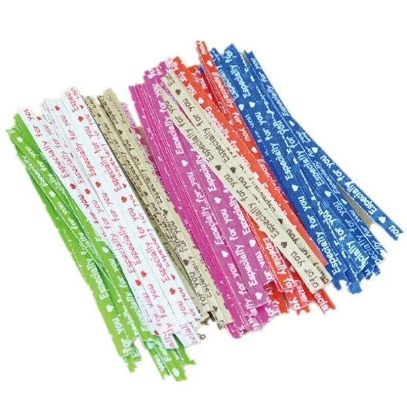 

100Pcs Colorful Packing Twist Ties for Candy Cake bag ornament Lollipop Gifts Package Wrapping DIY Wedding Decoration