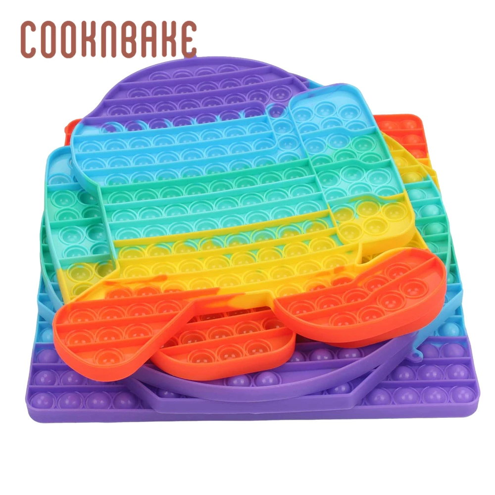 

Super Big 11.8inch Push Pop Pop Bubble Fidget Toys Rainbow Squeeze Sensory Toy Relieve Stress Intelligent Board Game for Kids