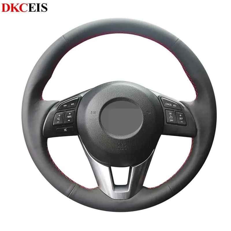 Черная мягкая искусственная кожа для Mazda 3 Axela 6 Atenza 2 Scion iA Toyota Yaris|Чехлы на руль| |