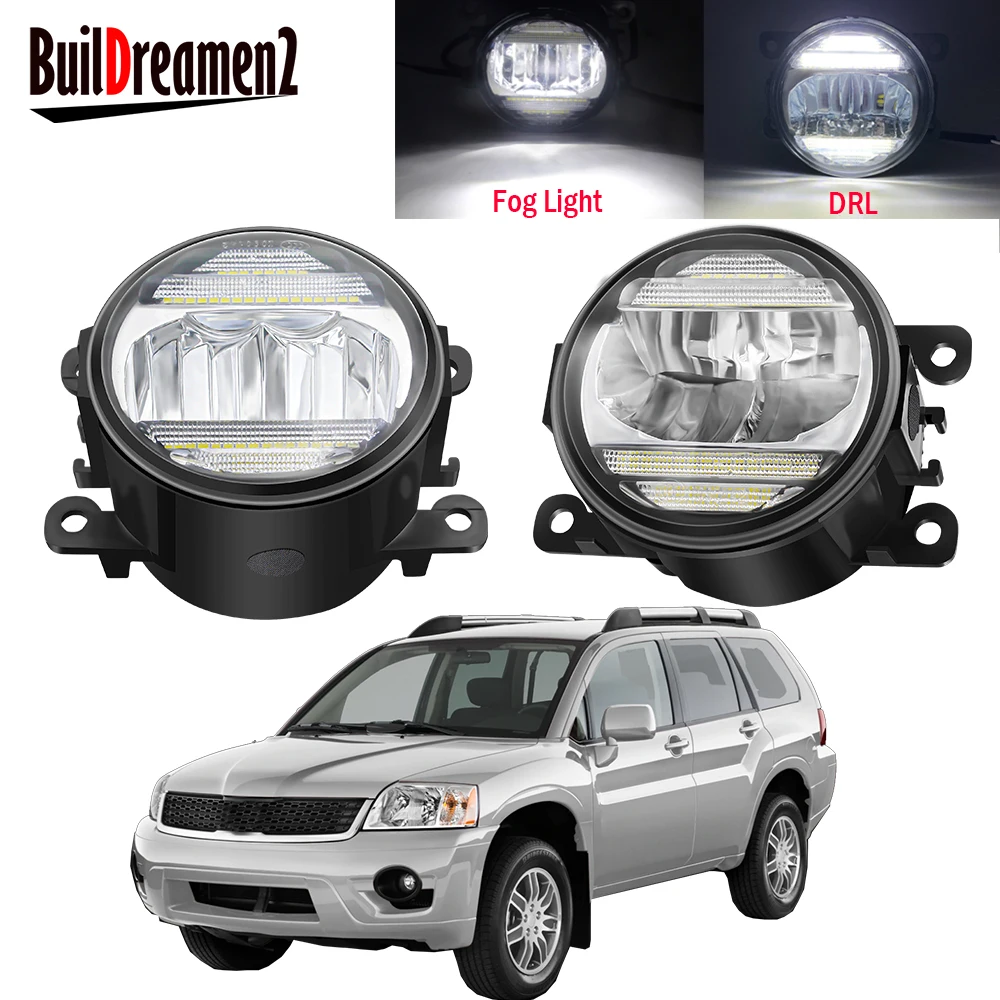 

2in1 передний бампер автомобиля туман светильник сборки LED дневные ходовые огни DRL 30 Вт 8000LM 12V для Mitsubishi Endeavor 2006-2011
