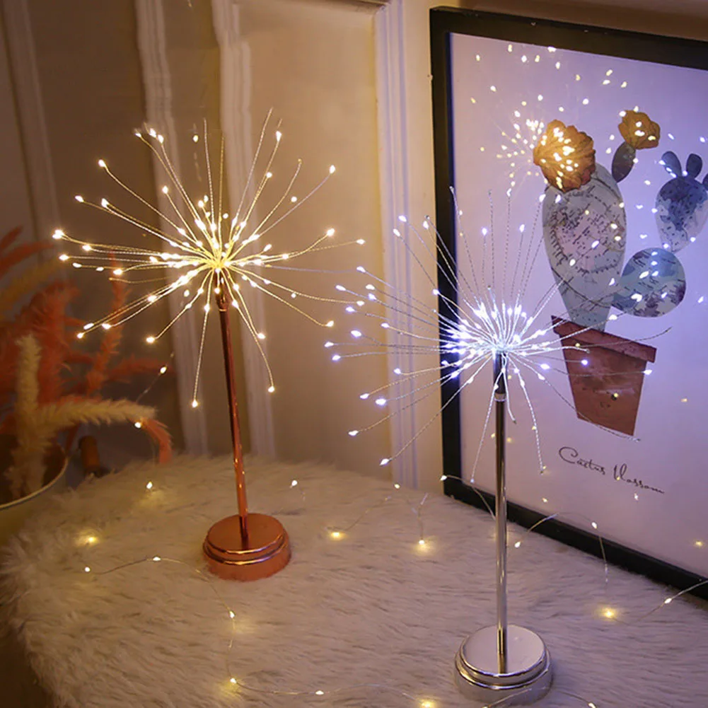 

Table Lamp Copper Wire Christmas Dandelion Night Light for Holiday Bedroom Indoor Kids Bar Decor LED Fairy Lights
