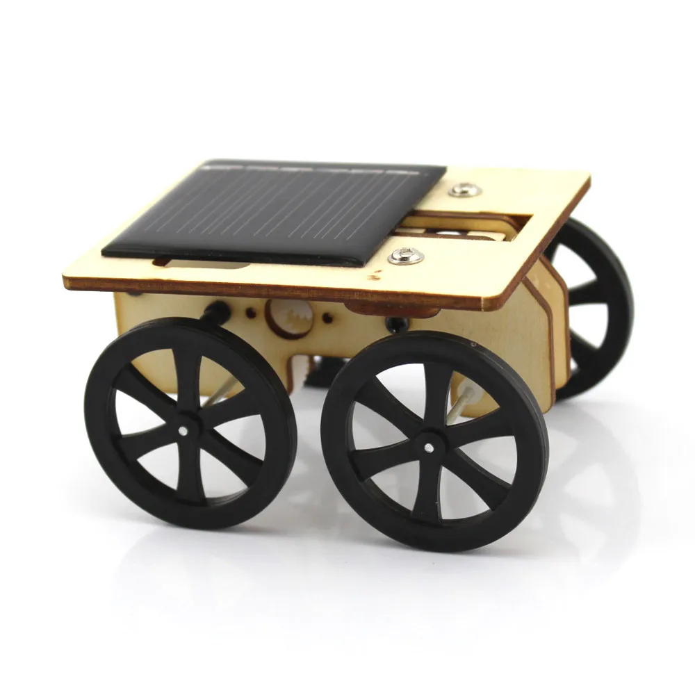 DIY мини деревянная модель автомобиля комплект ручной работы на солнечной батарее