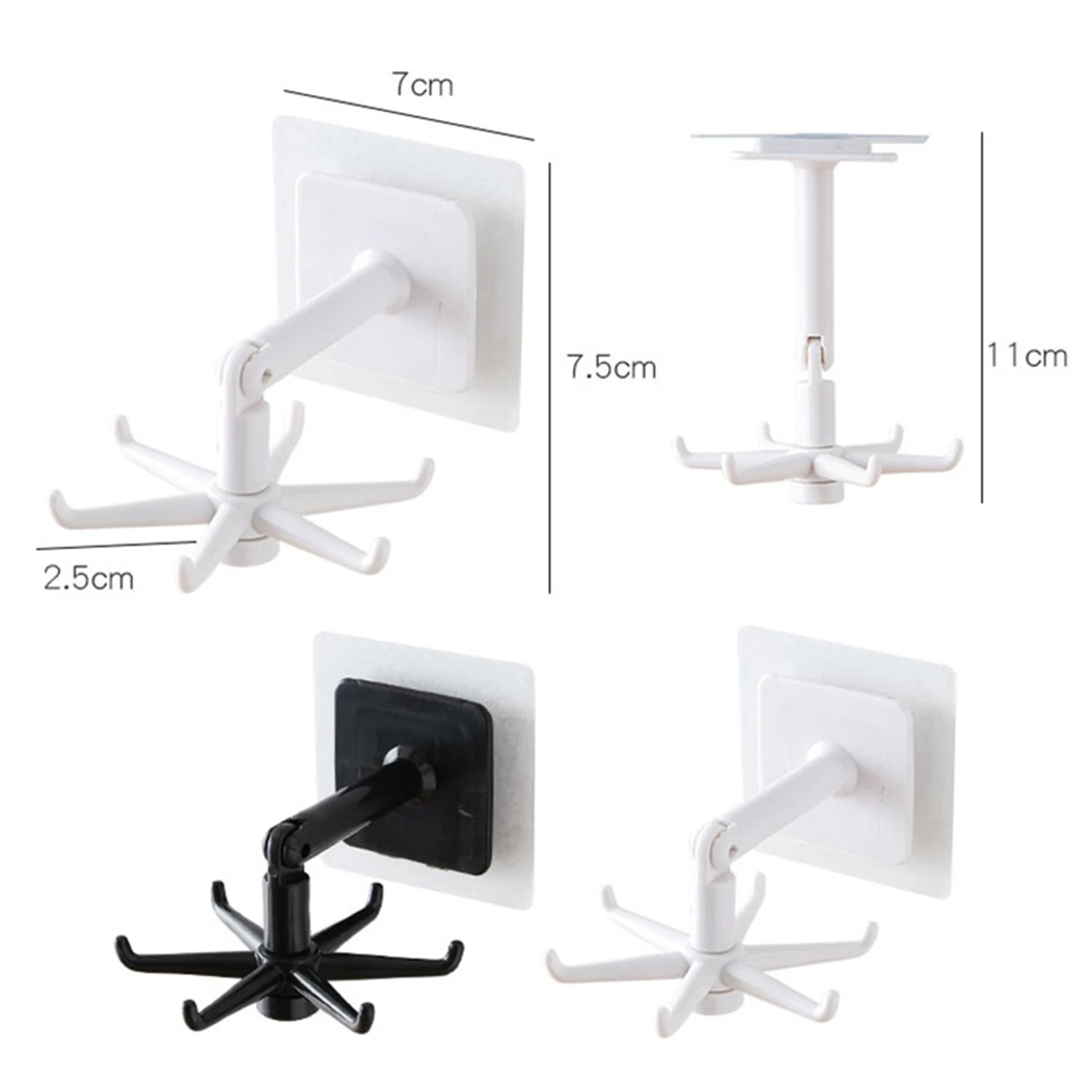

HOT SALESNew Arrival Kitchen Wall Mounted Rotatable 6-claw Hook Hanger Gadget Bath Organizer Rack