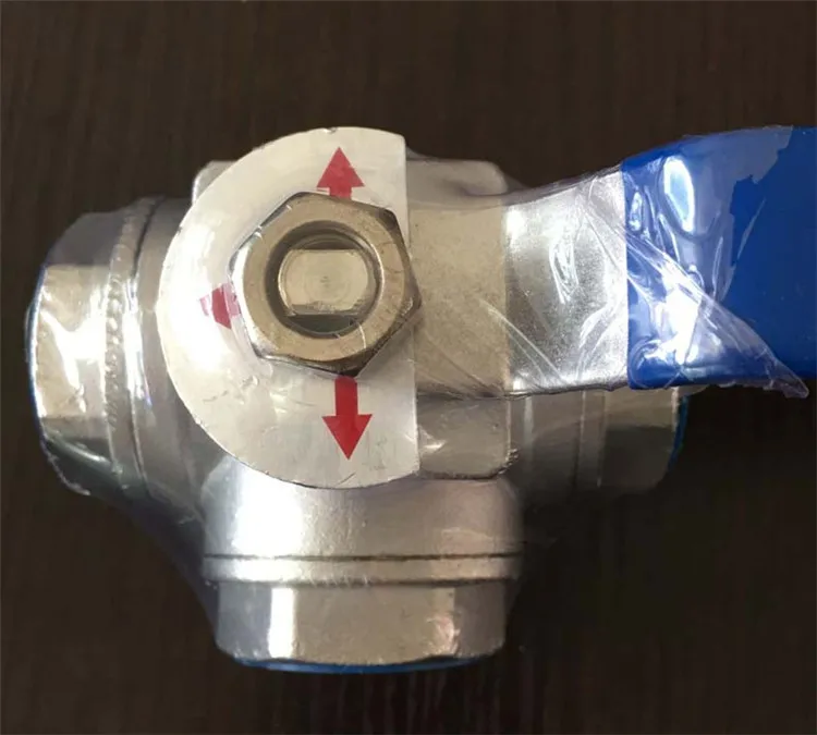 3/4 ”DN20 3 Way BSPT SS304 Тип T женский монтажный коврик шаровой клапан виниловая ручка WOG