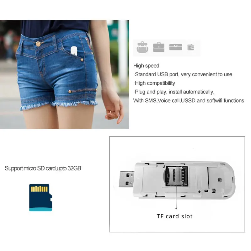 4G LTE USB modem with WiFi hotspot SIM card slot wireless router 150mbps 4GUSB dongle 4g модем Supports 10 Wi-Fi users | Компьютеры и