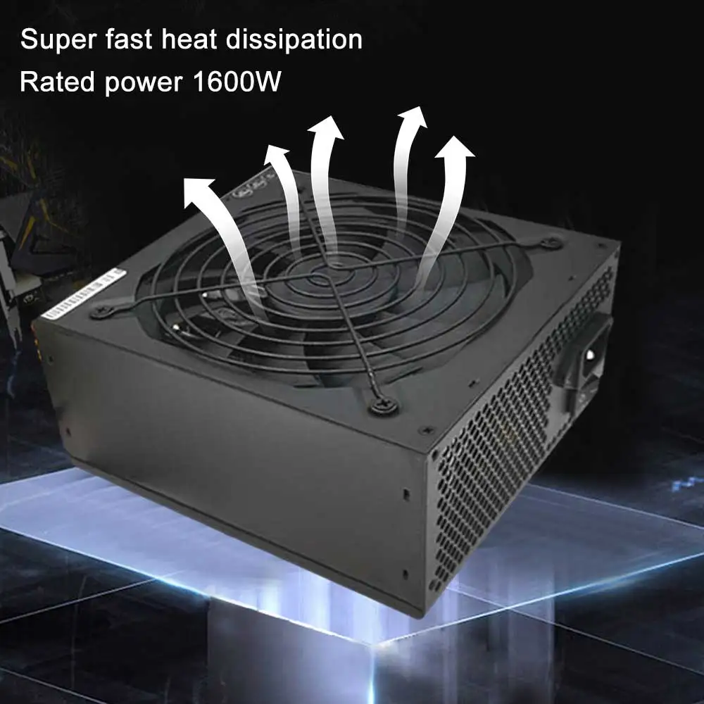 

NEW 1600W Mining Machine Power Supply Set 110V-264V Input Support Multi-channel 6 High-end Dispaly Cards Dropshipping