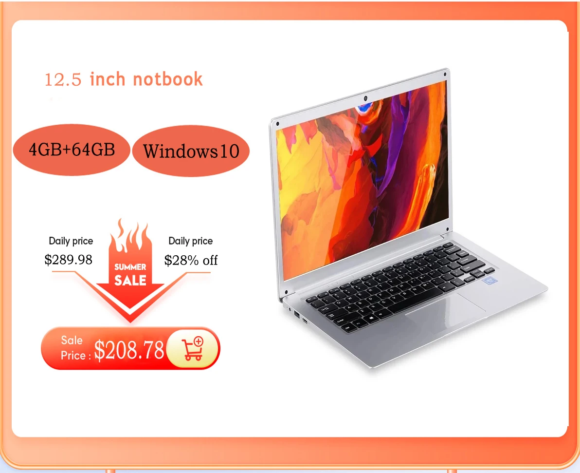 12 5 дюймовый нетбук компьютер 4 ядра Intel N3350 процессор Гб DDR3 64 SSD Разрешение