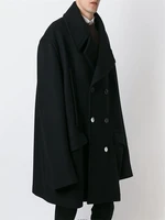 mens new fashion trend mens mooney coat super loose large size coat medium long double breasted large lapel coat