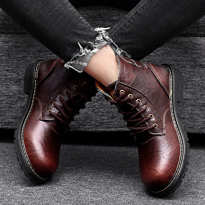 Мужские и женские ботильоны ручной работы модные водонепроницаемые ботинки на