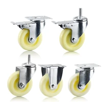 furniture casters wheels soft rubber swivel caster white roller wheel for platform trolley chair household accessori 345 inch
