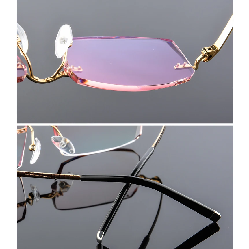 (Без линз в оправе) мужские очки из чистого β титана с алмазной обрезкой режущие