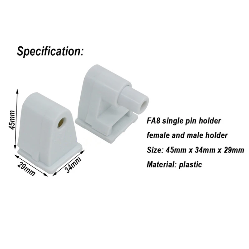 

Newest 12 Pairs Single Pin FA8 Socket Lampholder Base Holder for Fluorescent Tube Light UL Listed