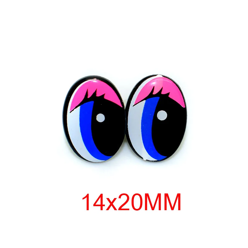 14x20mm pink 40 шт. новые Мультяшные пластиковые безопасные игрушечные глаза ресницы куклы глаза игрушки Аксессуары для DIY плюшевые куклы Животные Кукольное изготовление - Цвет: 14x20mm pink