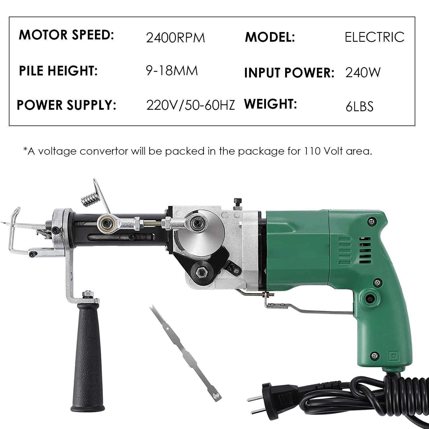 

2400RPM Electric Manual Tufting Machine Carpet Machine Industrial Grade Tufting Gun 220V Cut Pile And Loop Pile Weaving Flocking