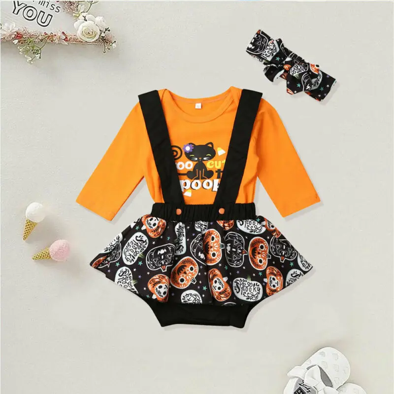 Новый брендовый комплект для малышей комбинезон с изображением тыквы маленьких