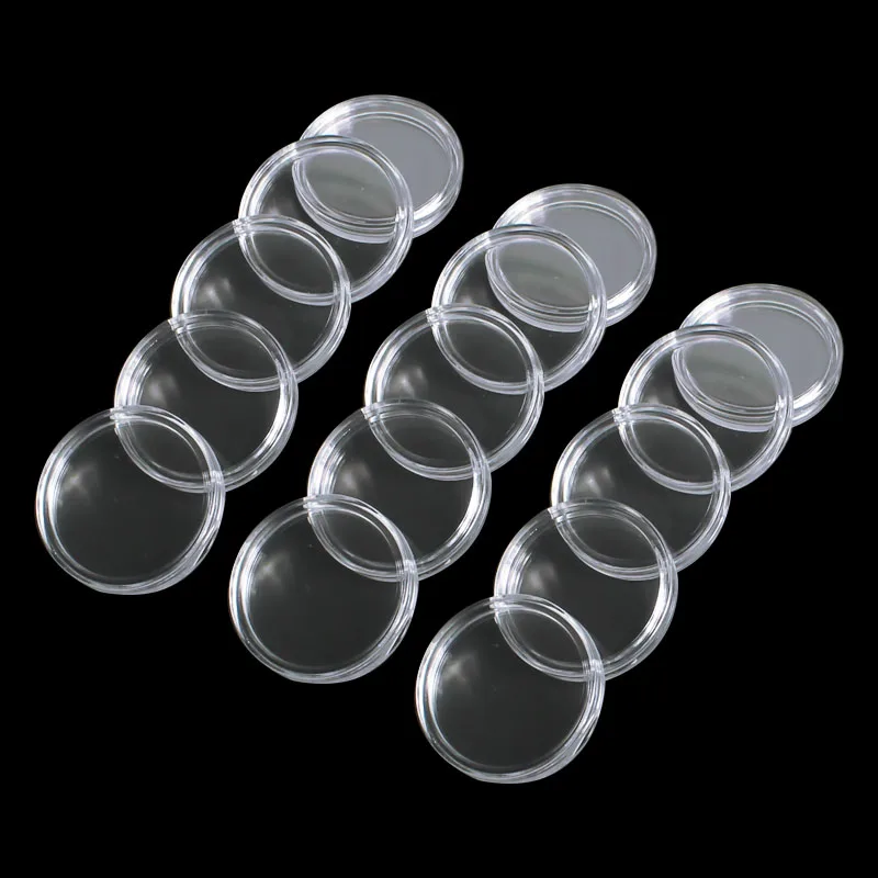 100 шт. прозрачный пластиковый защитный чехол для монет|Коробки и ящики хранения| |