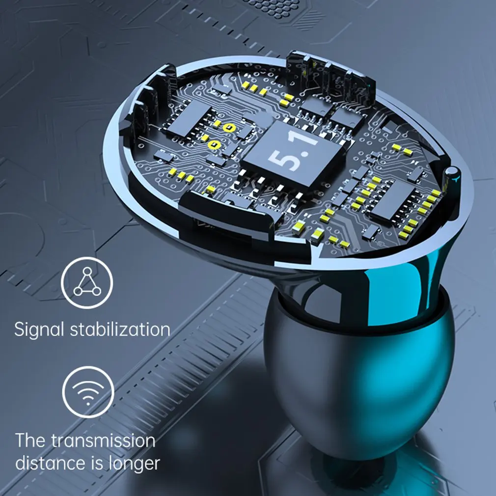 

Bluetooth Wireless Earphones LED Digital Display With Microphone HiFi Mini In-ear Sports Earbuds Headsets with Charging Box