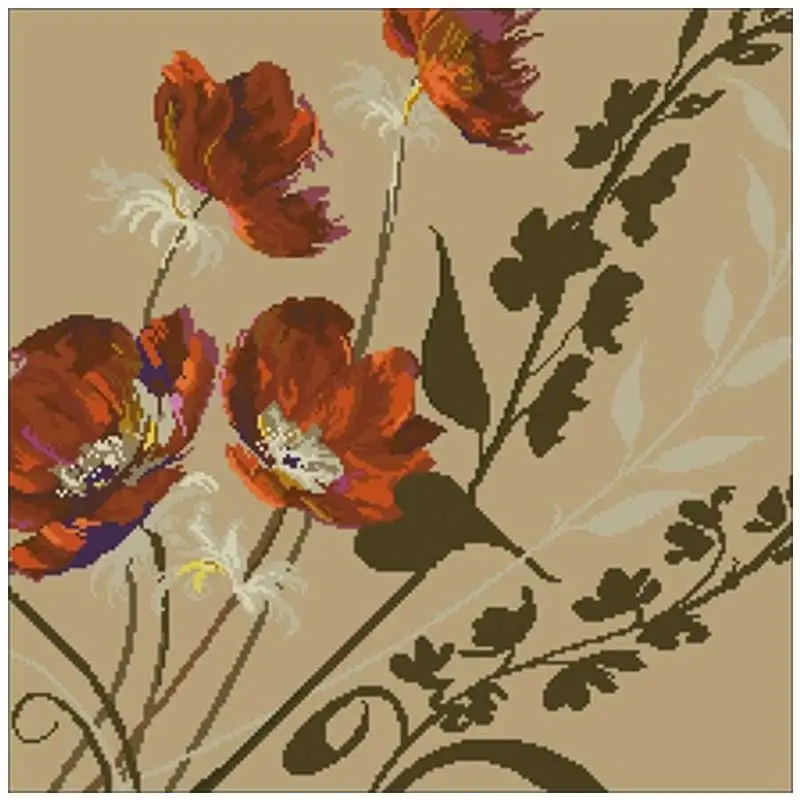 

Poppy reflection patterns Counted Cross Stitch 11CT 14CT 18CT DIY Cross Stitch Kits Embroidery Needlework Sets home decor
