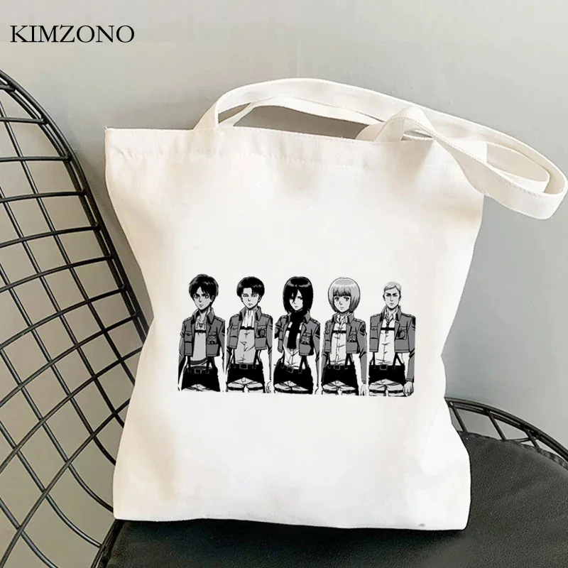 

Attack on Titan shopping bag shopping jute bag handbag grocery shopper bag boodschappentas ecobag foldable bolsa compra sacolas