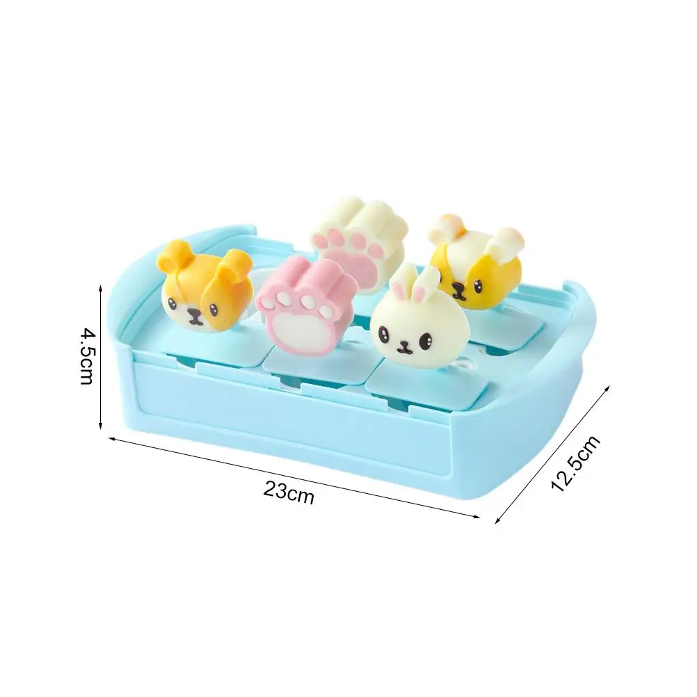 

1PC Silicone Ice Cream Mold Reusable Popsicle Sticks Ice Tray With Cover DIY Homemade Cute Cartoon Ice Pop Maker Mould Holder