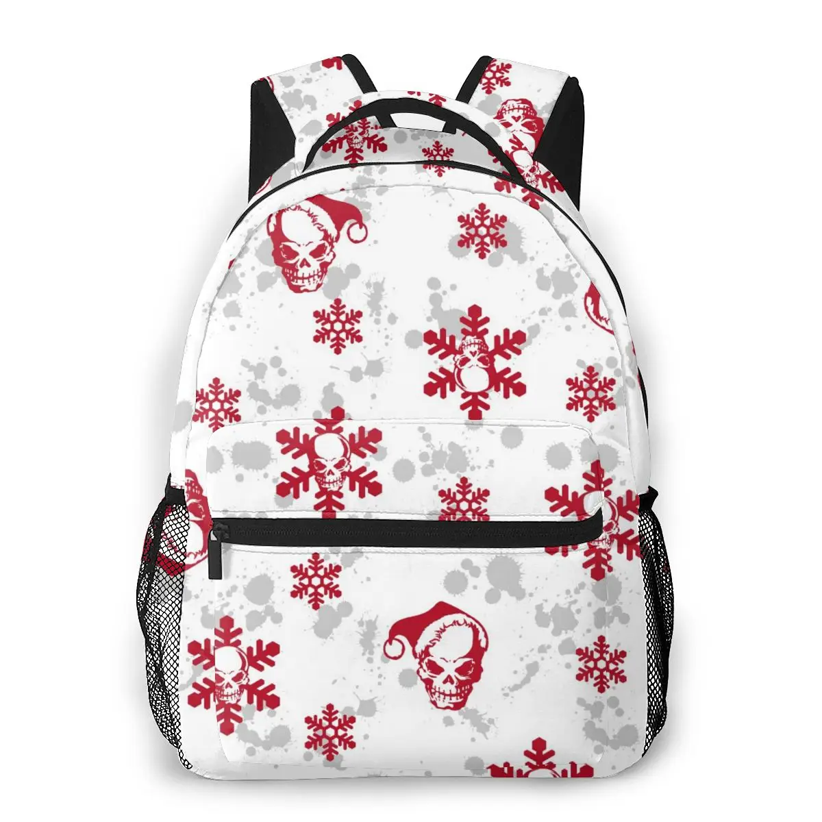 

Рюкзак женский дорожный OLN, вместительный, с красным черепом и снегом, 2020