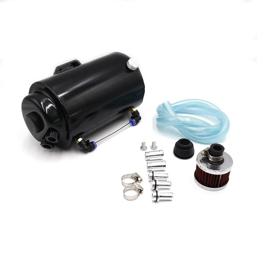 CNSPEED 1.75L 1,75 литров алюминиевый полированный круглый маслоуловитель БАК с дыхательным фильтром топливный бак YC100722