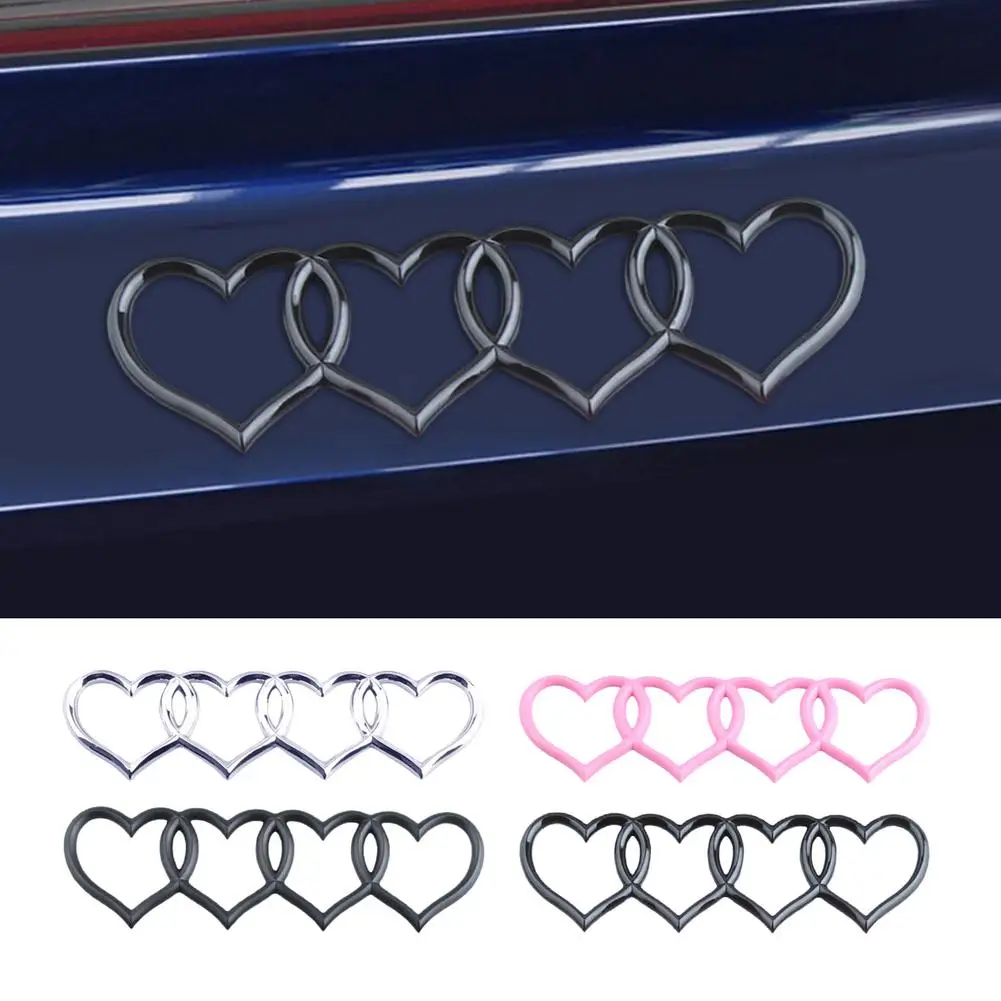 

Car Logo Modification Multiple Colors Car Decal Heart Ring Tail Logo Car Tail Decorative Sticker for Automotive A3 A4 A6L Q5