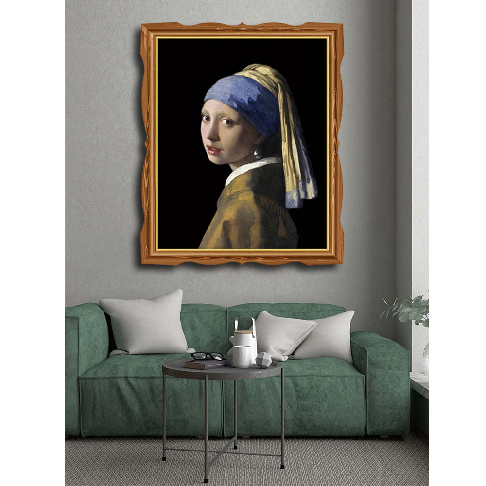 Девушка с жемчужным постером печатает художественный холст живопись