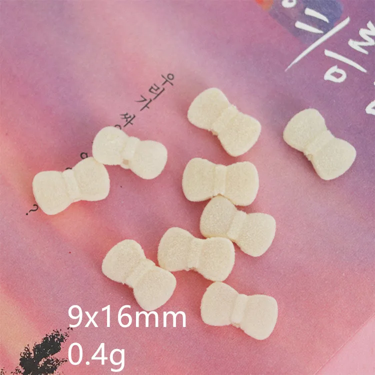 10 шт. бежевые акриловые флокирующие бусины с бантом для ношения волос сережки