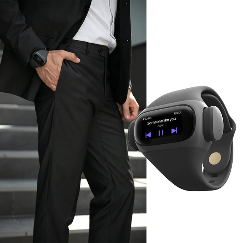 Get Wearbuds Pro Wrist Wear True Wireless Bluetooth 5.0 Headset Smart Sports Earbuds Fitness Tracker Bracelet Watch 2In1 Smart Band