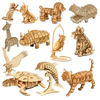 laser cutting 3d paper puzzle toys small animals marine organism assembly model kits desk decoration puzzle toys for kids