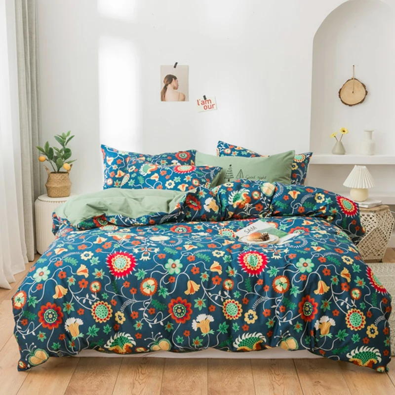 

Botanical Floral Duvet Cover Sets 100%Cotton Soft Bedding Comforter Quilt Cover Bed Sheet set Pillow shams Twin Queen King size