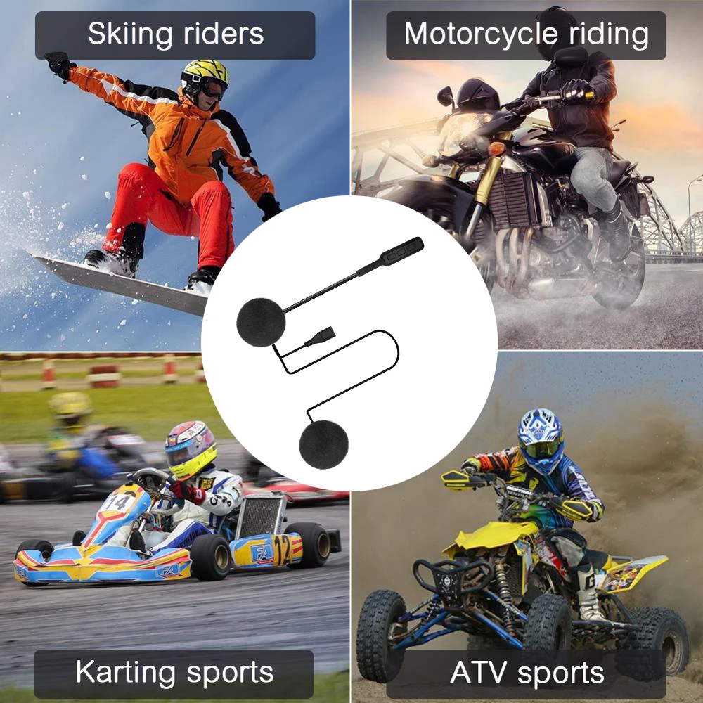 

Водонепроницаемая мотоциклетная Bluetooth-гарнитура для шлема V5.0, мотоциклетные стереонаушники для шлема с автоматическим ответом на звонки