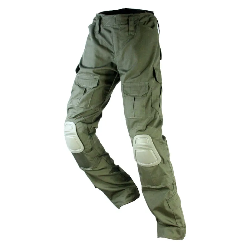 Army green Тактические камуфляжные штаны для мужчин, Военные боевые Пейнтбольные брюки карго, армейские солдатские спецназ поезд, мульти карманные камуфляжные форменные брюки - Цвет: Army green