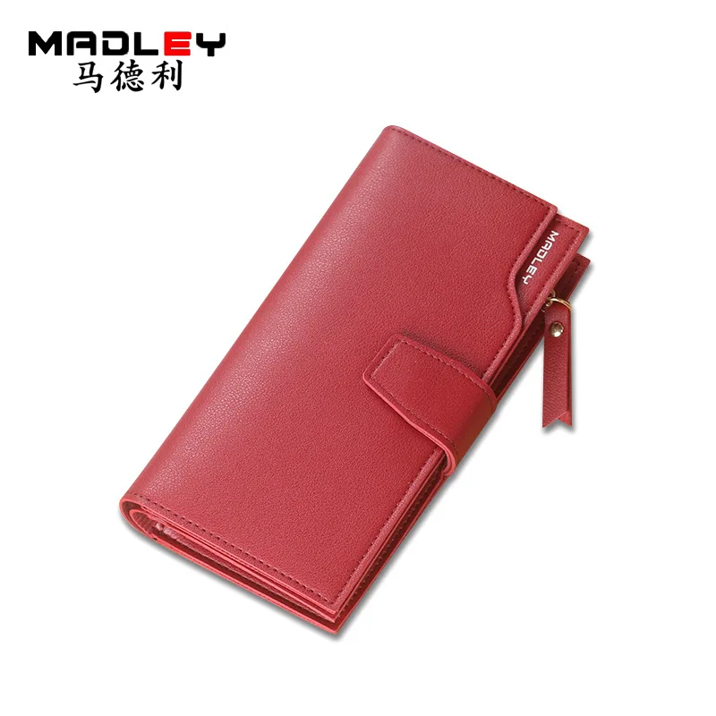 

Fashion Leather Wallets for Women Ladies Long Card Holder Zipper Buckle Multi Card Purse Female Coin Pockets carteras para mujer