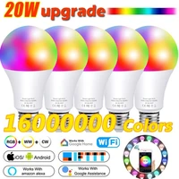 led e27 wireless smart light bulb 20w ac85 265v rgbw app bluetooth led wifi or ir remote rgb dimmable light bulb nightlight lamp