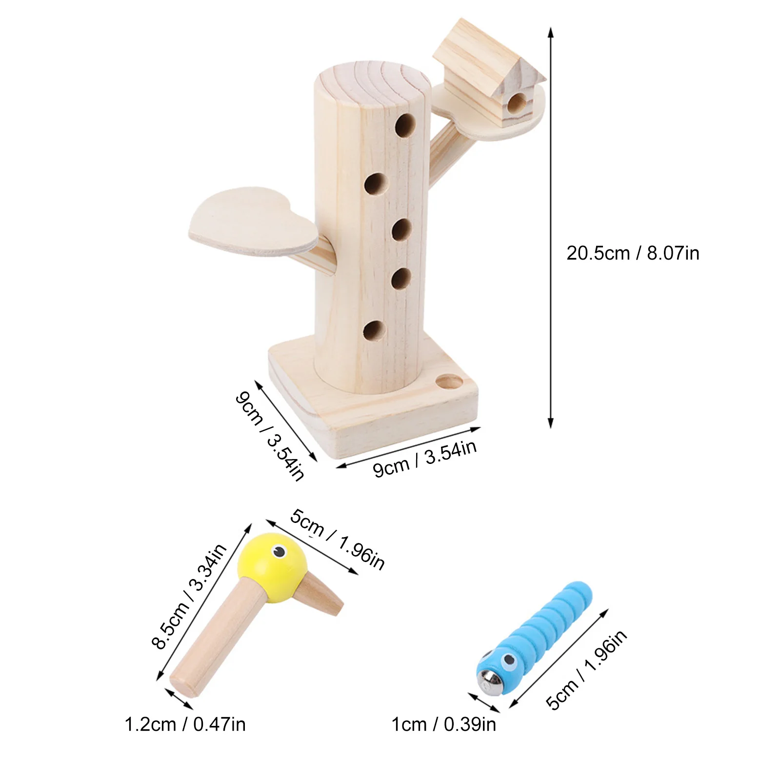 

Kids Toys Wooden Woodpecker Catch Worms Game Baby Educational Toy For Children Baby Learning Wooden Blocks Non Paint Nature Wood